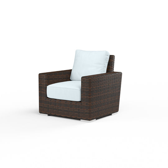 Montecito Club Chair in Canvas Skyline w/ Self Welt