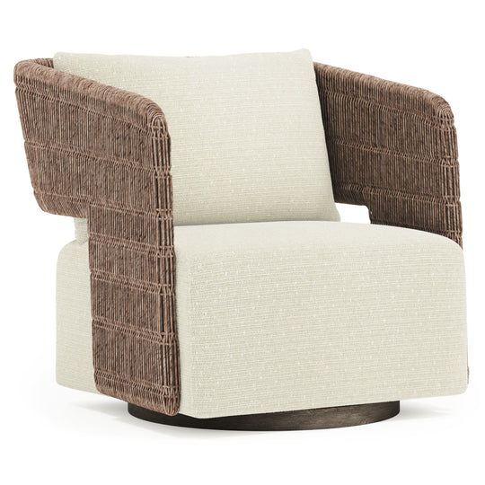 Maldives Outdoor Swivel Chair, Cream
