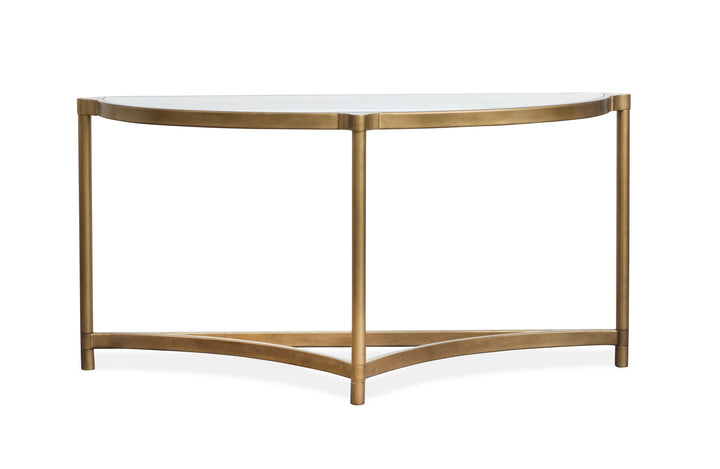 Cassidy Aged Brass And Volakas Classic Demilune Sofa Table - T6357-75
