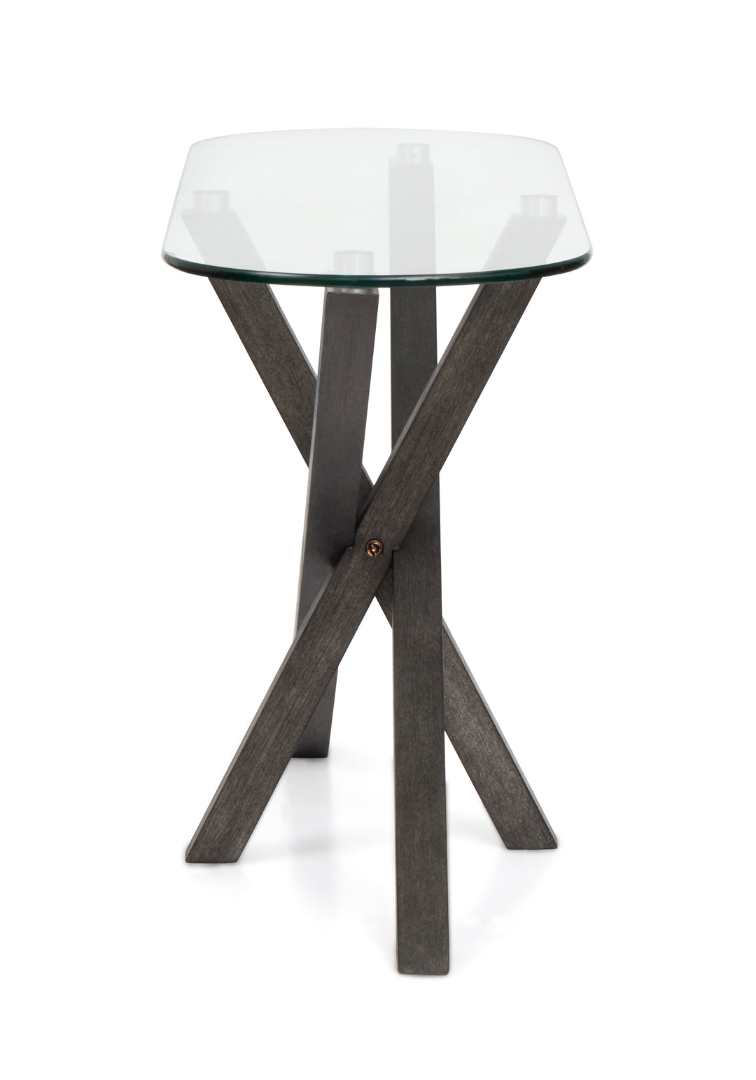 Jax Carbon Shadow And Chrome Oval Sofa Table - T6452-77