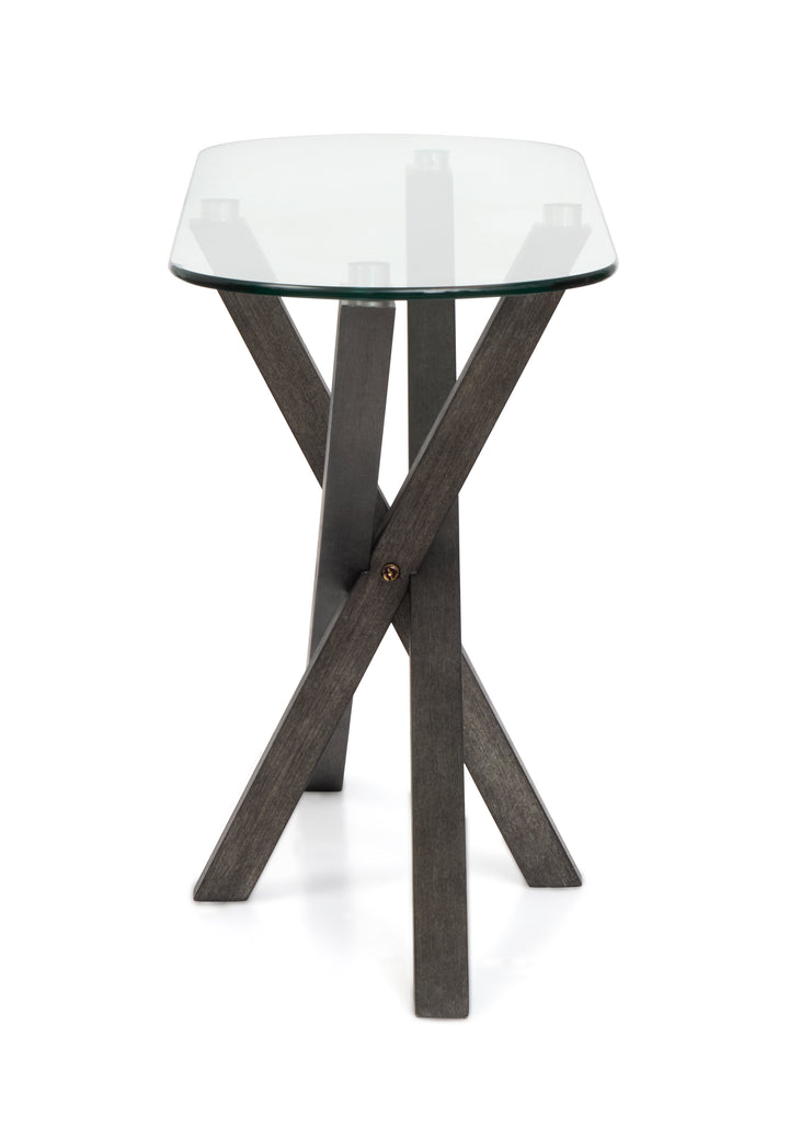 Jax Carbon Shadow And Chrome Oval Sofa Table - T6452-77