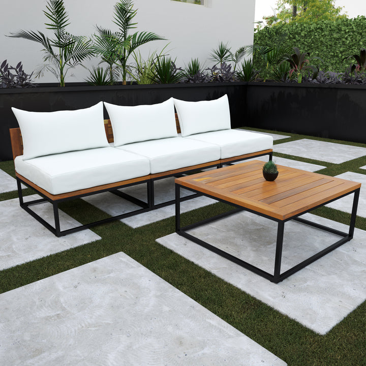 American Home Furniture | SEI Furniture - Taradale Outdoor Coffee Table and Modular Sofa Set – 2pc