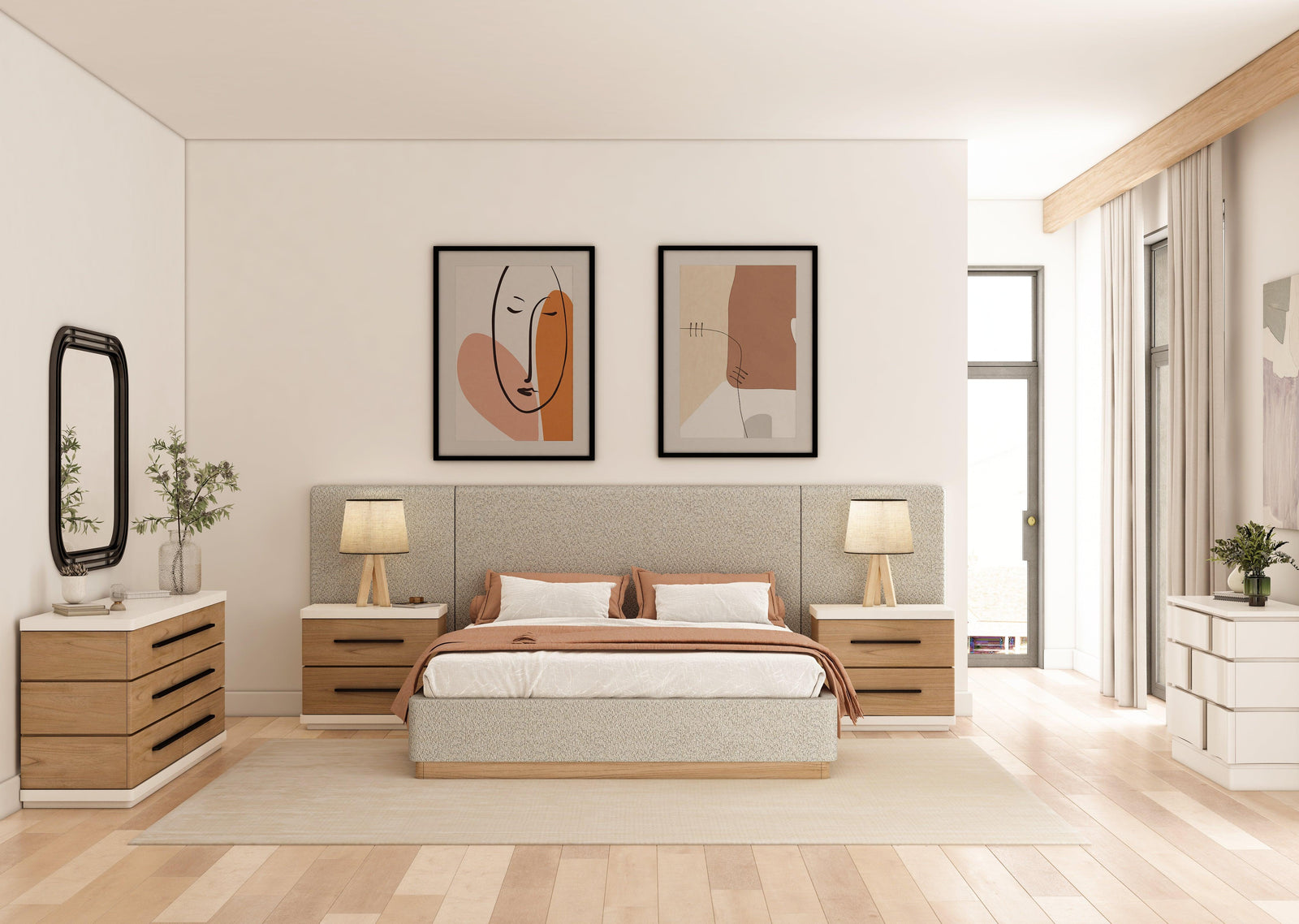 A.R.T. Furniture Portico Upholstered Bed with End Panel BEDS