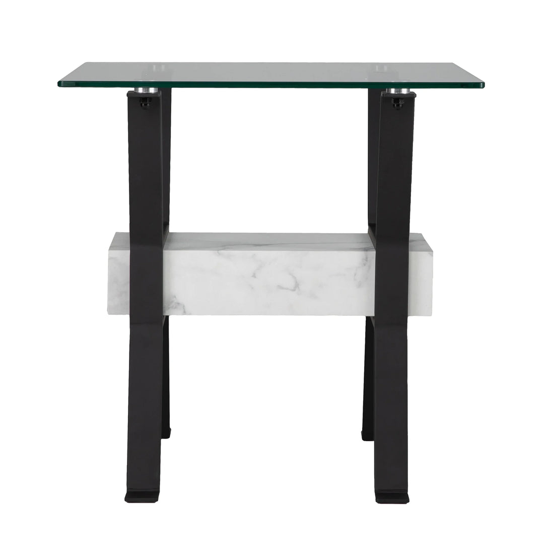 Darvette Glass-Top End Table - AmericanHomeFurniture