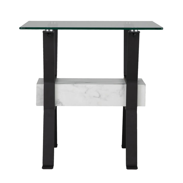 Darvette Glass-Top End Table - AmericanHomeFurniture