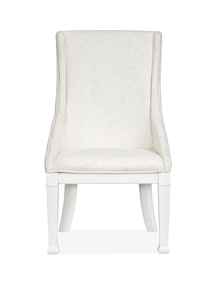 Kingston Whisper White And Cerused Nutmeg Upholstered Host Chair - Set of 2 - D6407-66