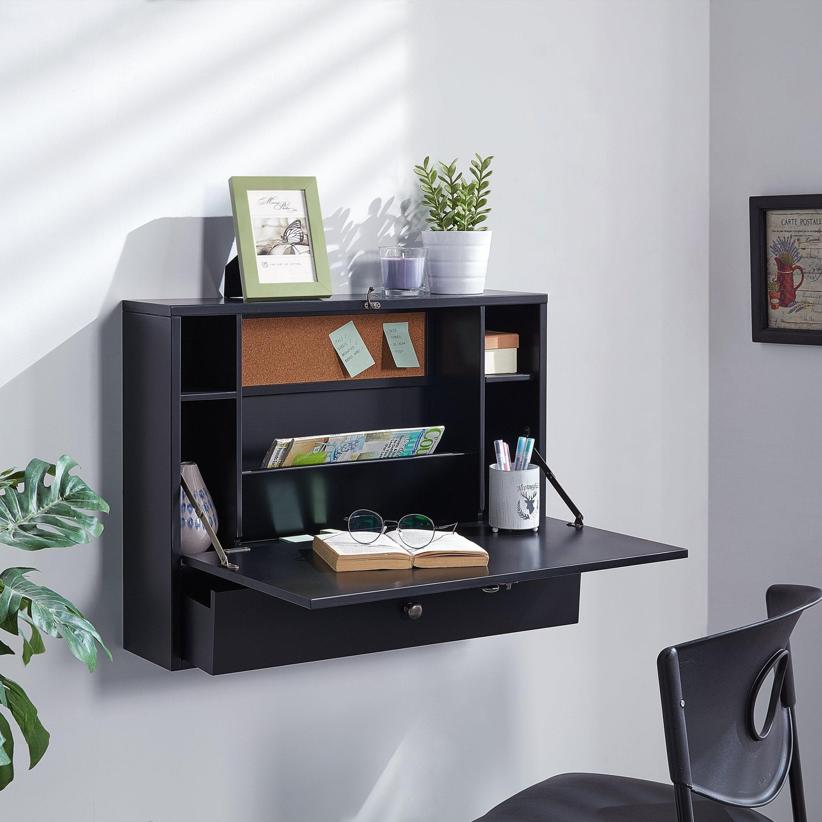 SEI Furniture Wall Mount Laptop Desk - Universal Style - Black DESKS
