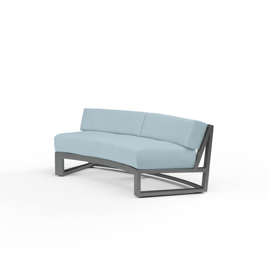 Redondo Curved Sofa in Canvas Skyline, No Welt