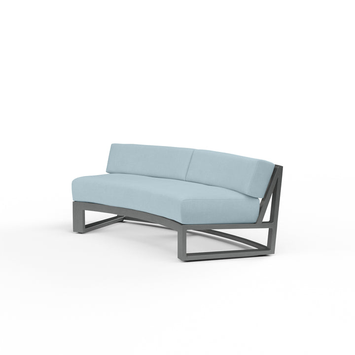 Redondo Curved Sofa in Canvas Skyline, No Welt