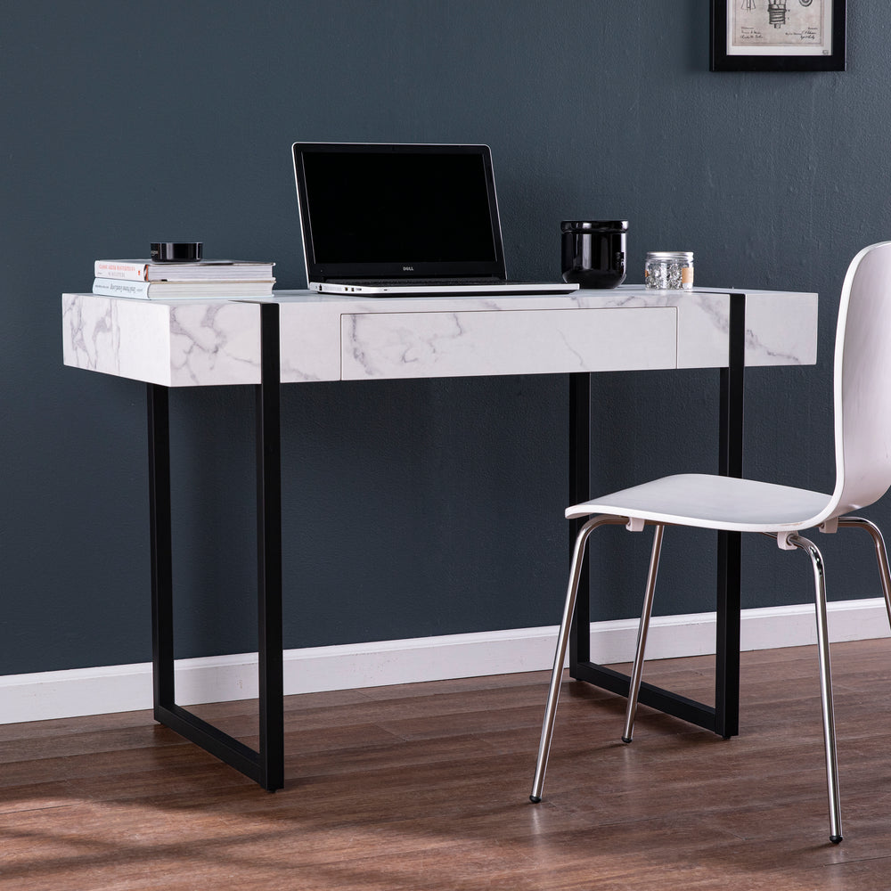 American Home Furniture | SEI Furniture - Rangley Modern Faux Marble Desk