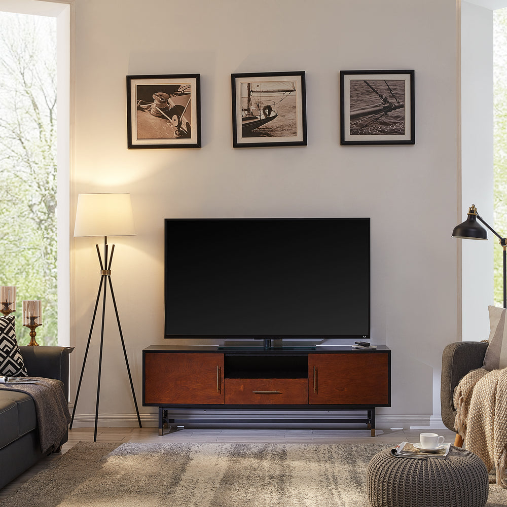 American Home Furniture | SEI Furniture - Blynn Midcentury Modern Media Console