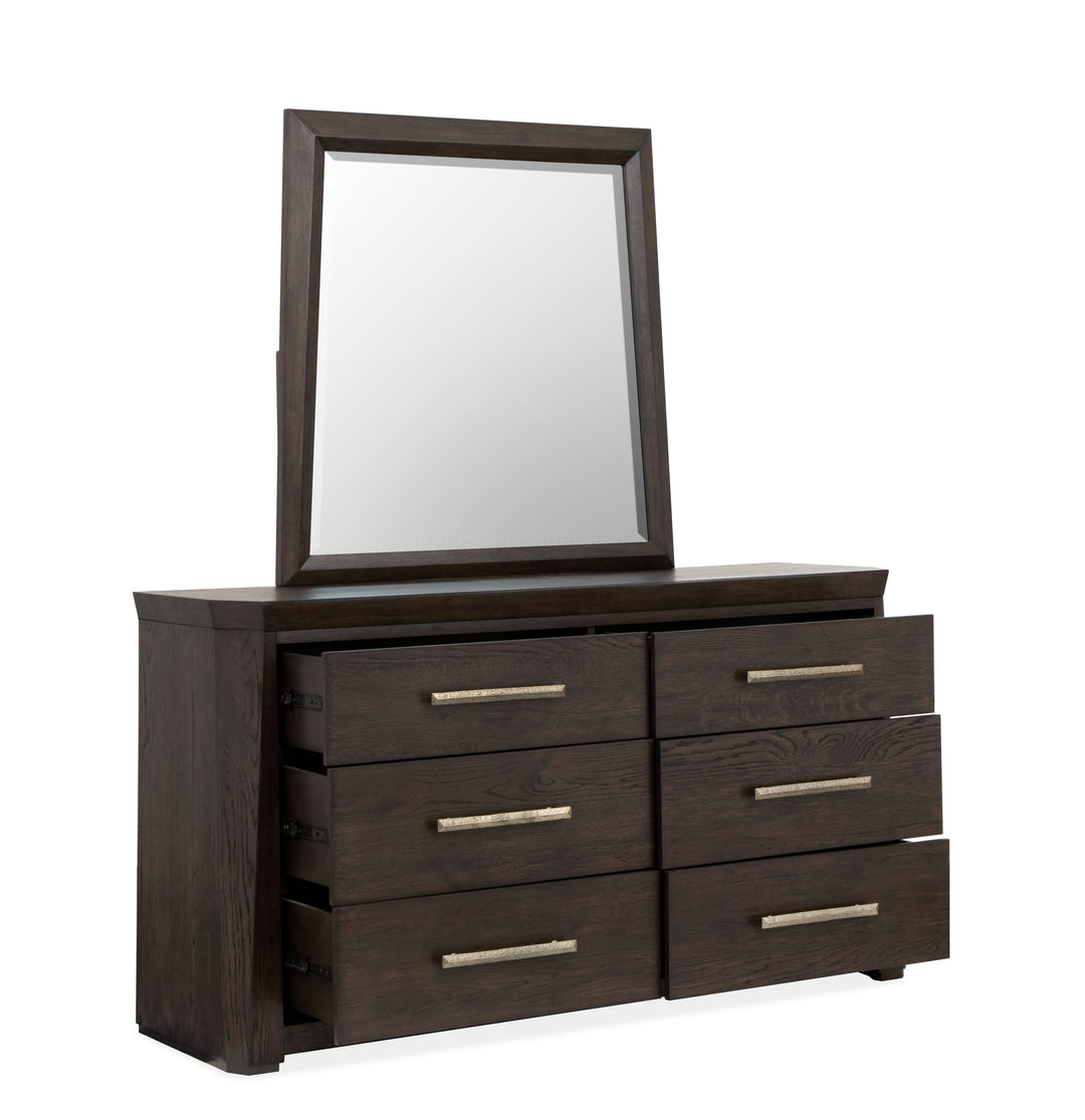 Tauren Coffee Bean Double Drawer Dresser With Shaped Mirror - B6434-2245