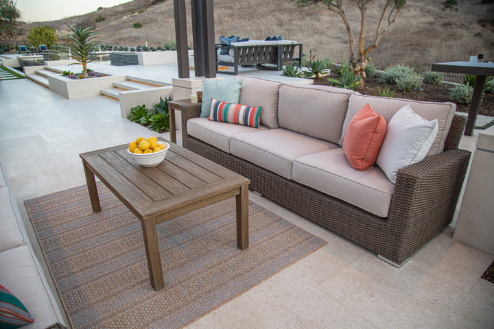 American Home Furniture | Sunset West - Coronado Sofa in Canvas Flax w/ Self Welt