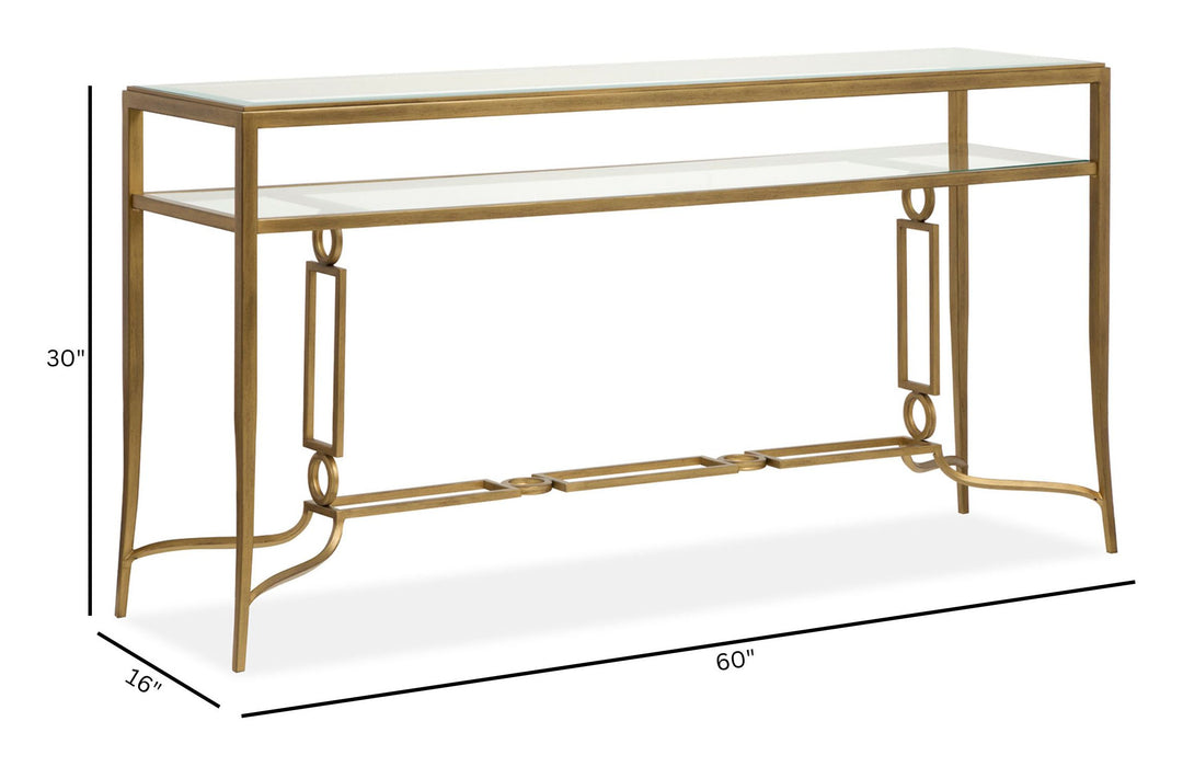 Lorena Burnished Brass Rectangular Sofa Table - T6300-73
