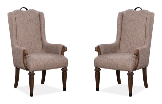 Durango Willadeene Brown Upholstered Host Chair - Set of 2 - D5133-76