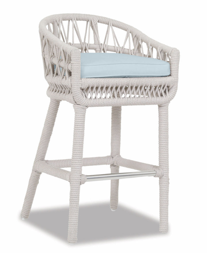 Dana Rope Bar Stool in Canvas Skyline w/ Self Welt