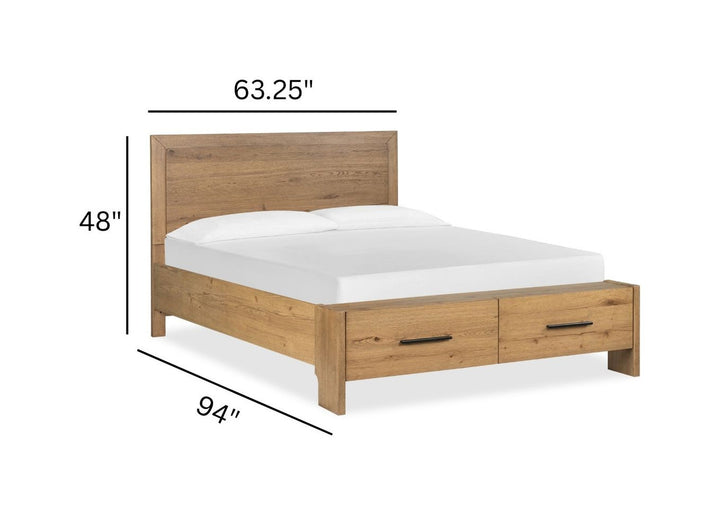 Davenport Rustic Caramel Queen Panel Storage Bed - B6309-54A