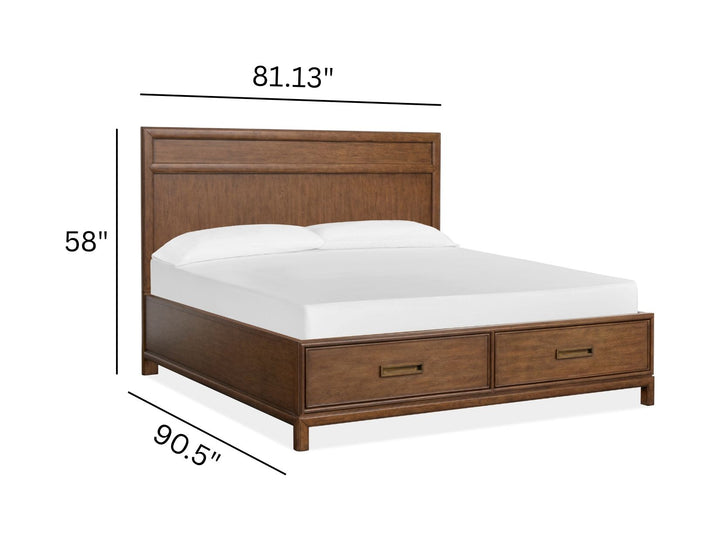 Ridgefield Russet California King Panel Storage Bed - B6436-74A