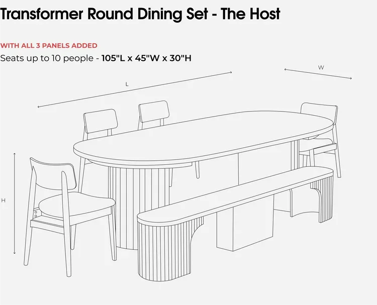 Transformer Table Round Dining Set