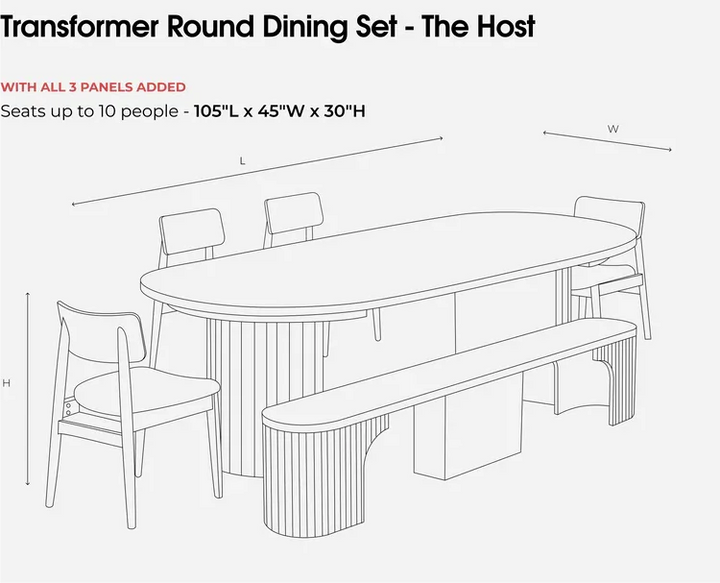Transformer Table Round Dining Set