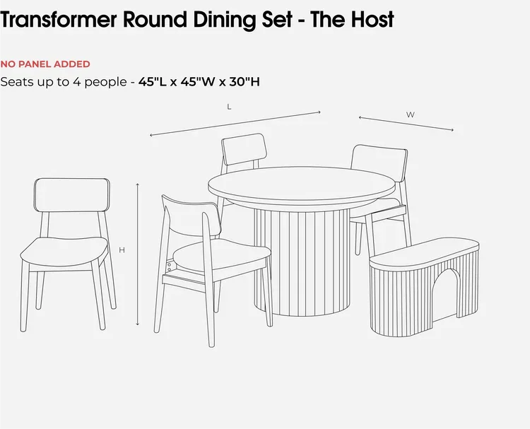 Transformer Table Round Dining Set
