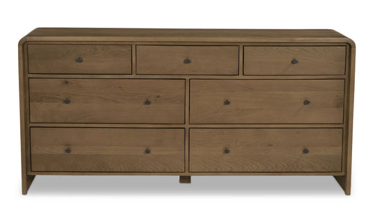 Moe's Home Collection - Riley 7 Drawer Dresser Oak - RP-1066-03 | American Home Furniture