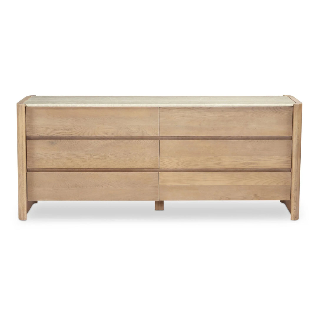 Lane 6 Drawer Dresser Natural - AmericanHomeFurniture