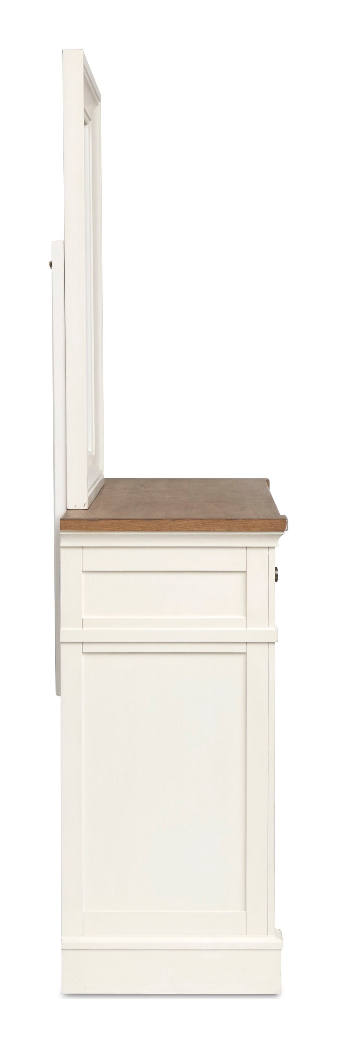 Kingston Whisper White And Cerused Nutmeg Drawer Dresser With Landscape Mirror - B6407-2040