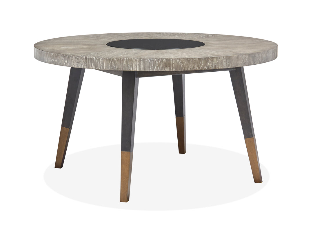 Ryker Nocturn Black And Coventry Grey Round Dining Table - D5013-24