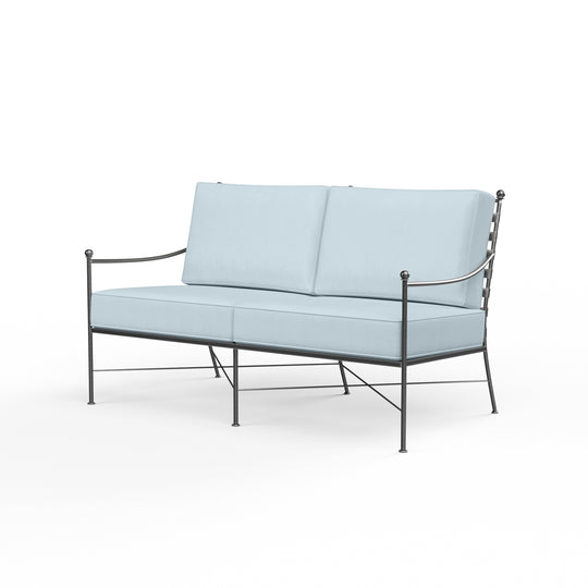 Provence Loveseat in Canvas Skyline w/ Self Welt