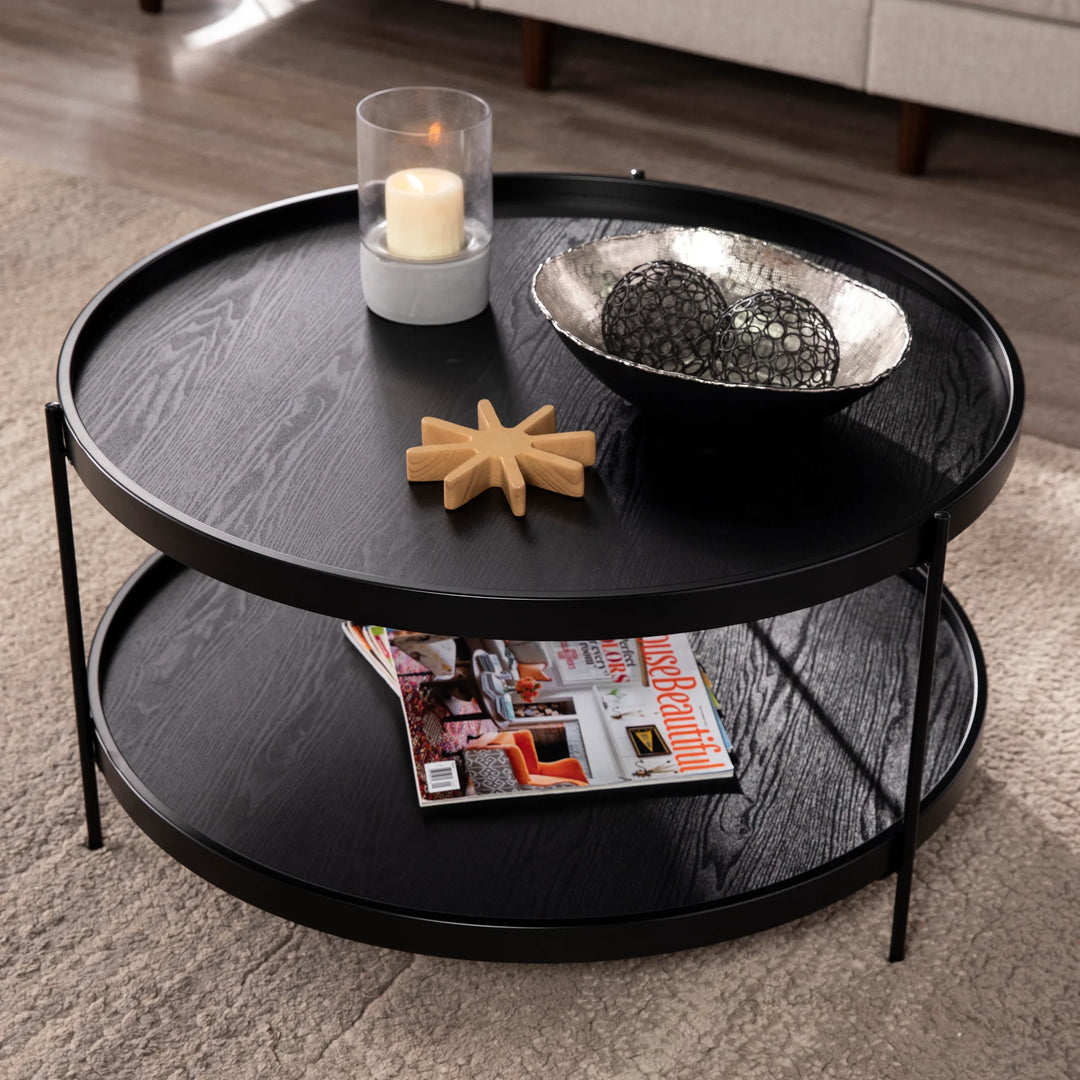 Verlington Round Farmhouse Style Cocktail Table - AmericanHomeFurniture