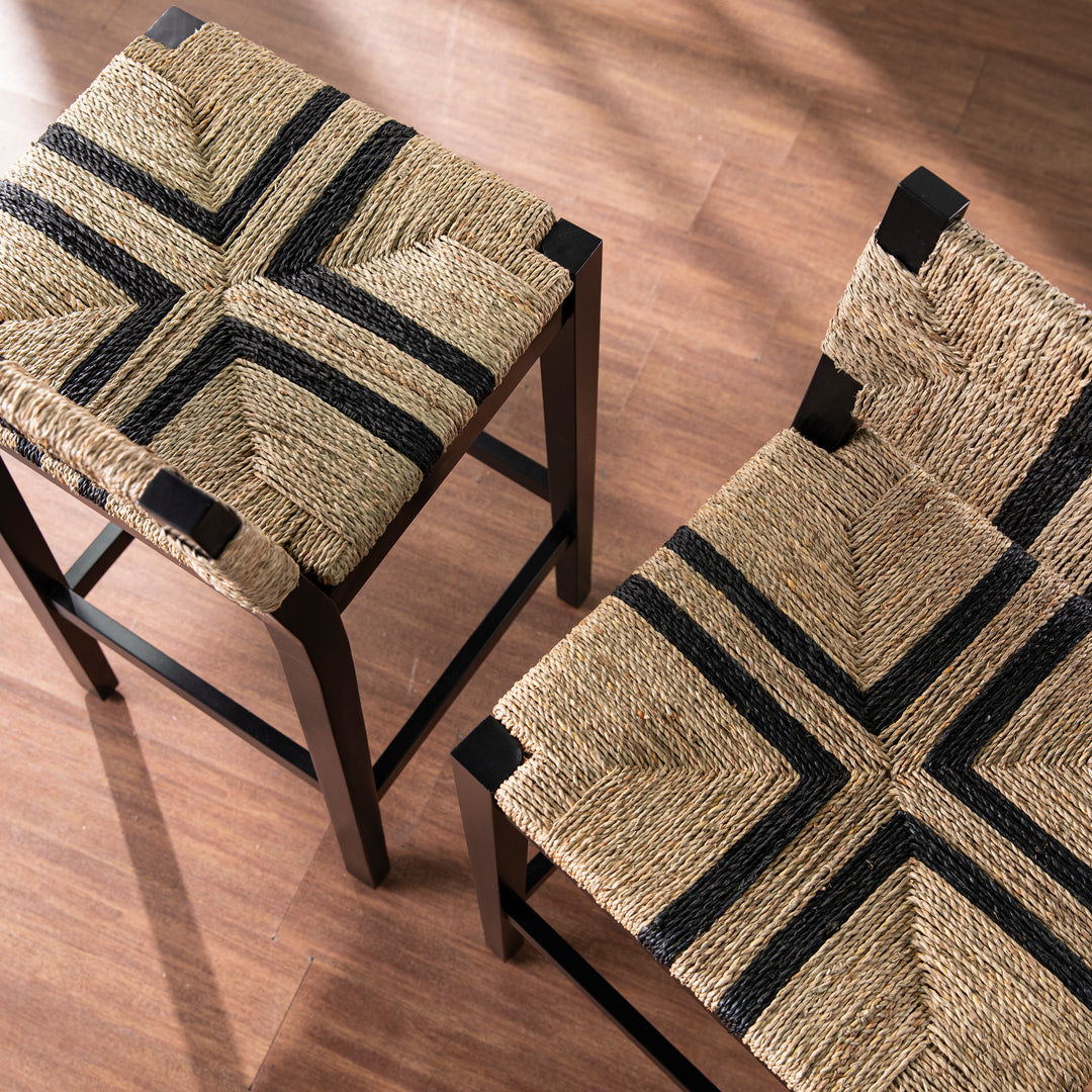 American Home Furniture | SEI Furniture - Gallacano Seagrass Barstools – 2pc Set