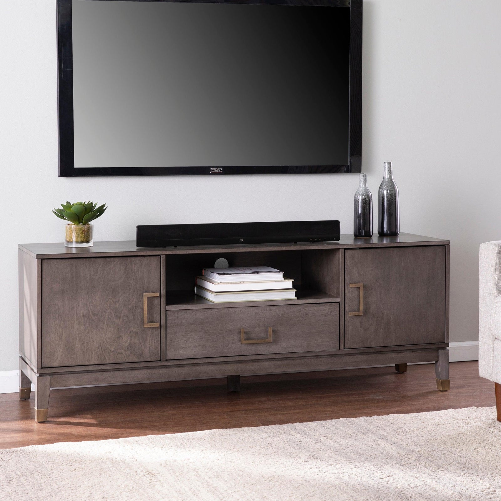 SEI Furniture Brenting Media Stand w/ Storage MEDIA + TV STANDS