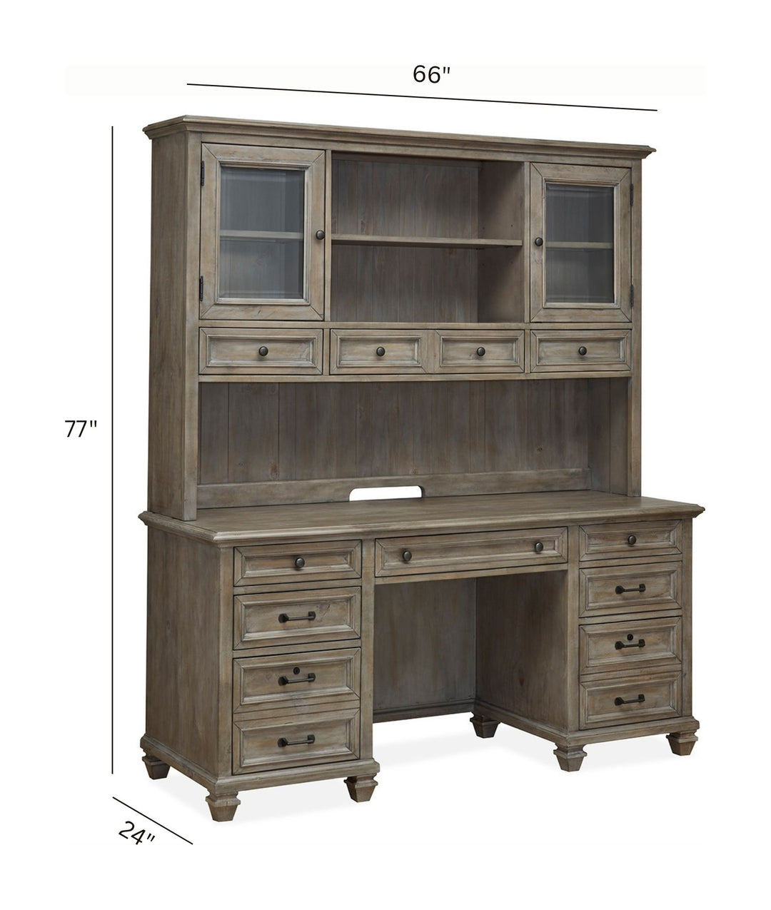 Lancaster Dovetail Grey Credenza With Hutch - H4352-30H