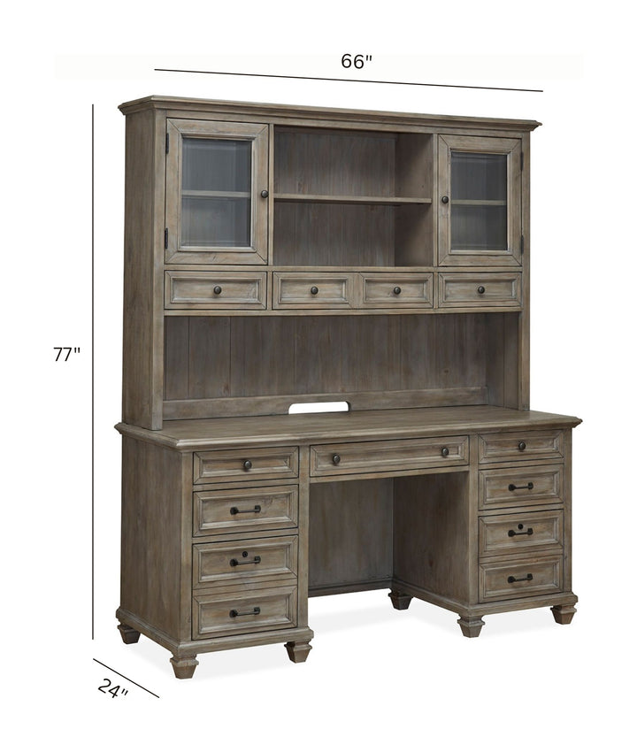 Lancaster Dovetail Grey Credenza With Hutch - H4352-30H