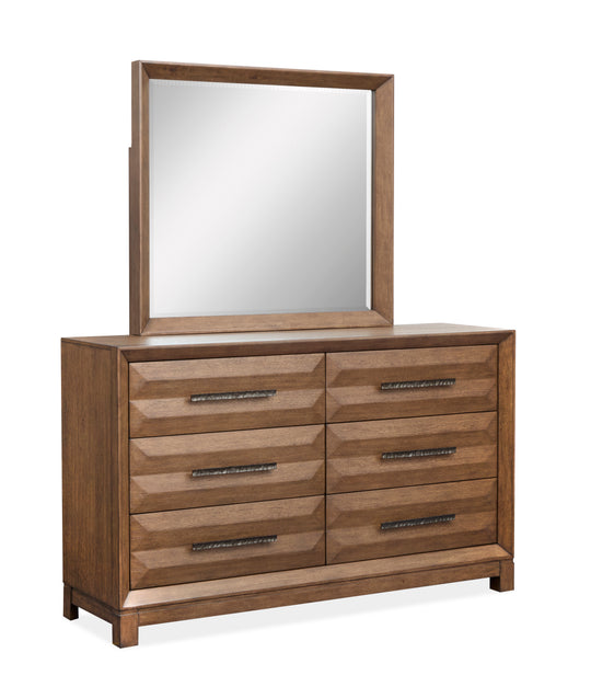Callisto Bourbon Brown Double Drawer Dresser With Landscape Mirror - B6396-2240