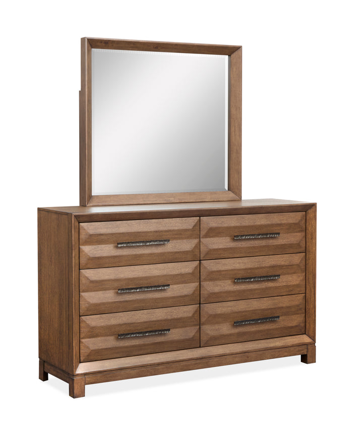 Callisto Bourbon Brown Double Drawer Dresser With Landscape Mirror - B6396-2240