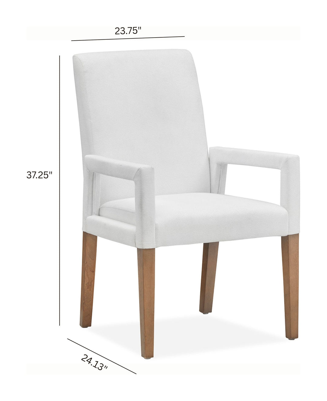 Lindon Belgian Wheat White Upholstered Arm Chair - Set of 2 - D5570-73W