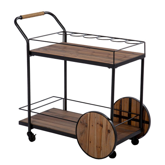SEI Furniture Pemton Reclaimed Wood Bar Cart BAR + BAR CARTS
