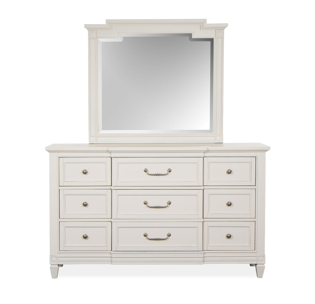 Willowbrook Egg Shell White Drawer Dresser With Landscape Mirror - B5324-2040