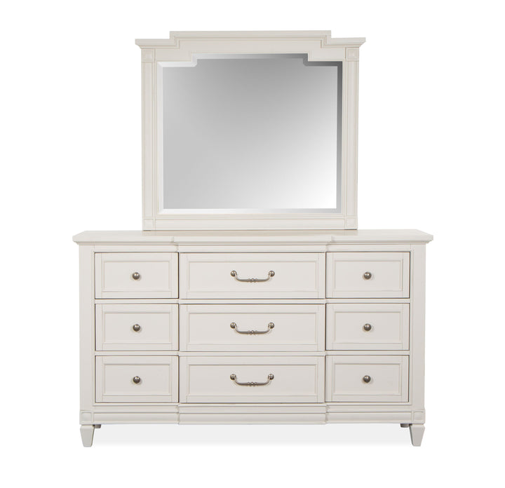 Willowbrook Egg Shell White Drawer Dresser With Landscape Mirror - B5324-2040