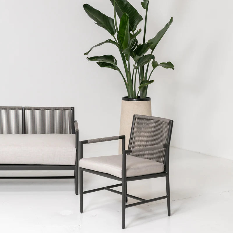 Pietra Dining Chair in Dupione Celeste, No Welt