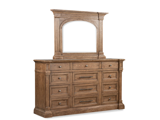 Gallant Grove Brown Drawer Dresser With Shaped Mirror - BP444-100110