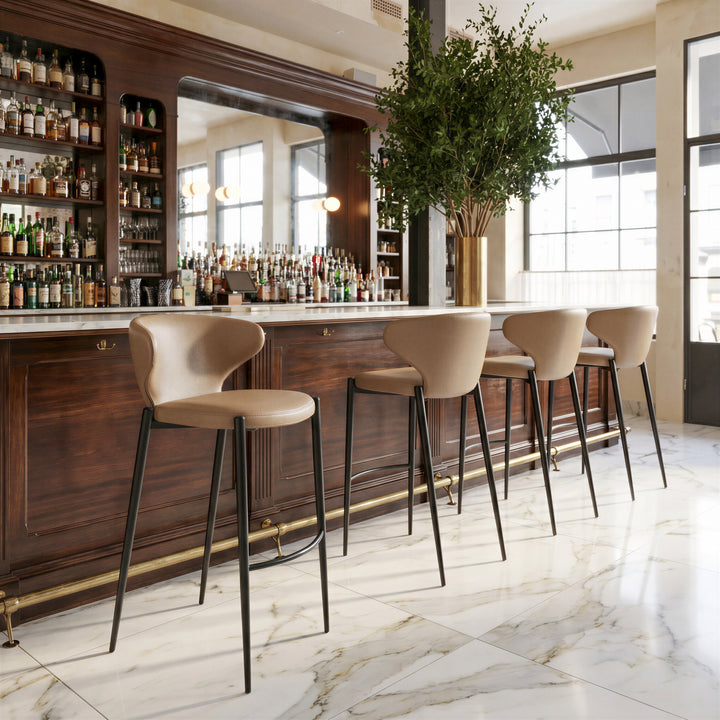 Lino Barstool (Set of 2) Taupe - 111207