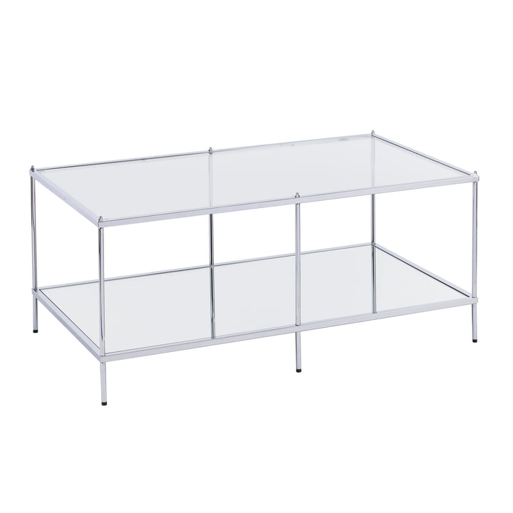 Knox Glam Mirrored Cocktail Table - Chrome - AmericanHomeFurniture