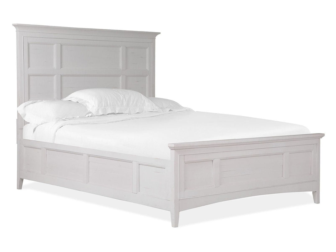 Heron Cove Chalk White And Dovetail Grey Panel Bed