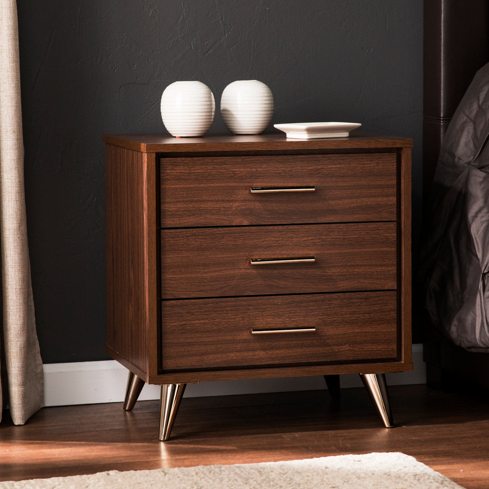 American Home Furniture | SEI Furniture - Oren Modern Bedside Table w/ Drawers