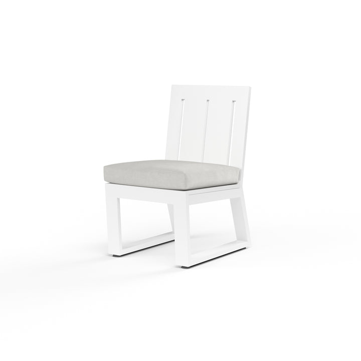 American Home Furniture | Sunset West - Newport Armless Dining Chair in Cast Silver, No Welt