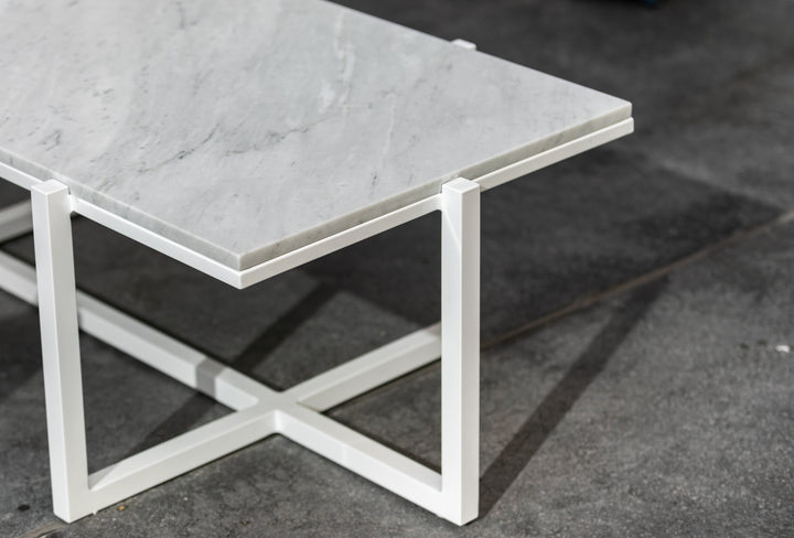 American Home Furniture | Sunset West - Rectangle Coffee Table, Front Finish with Carrara Marble Top