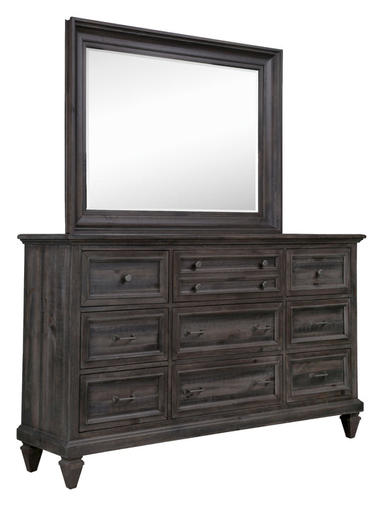 Calistoga Weathered Charcoal Drawer Dresser With Landscape Mirror - B2590-2040